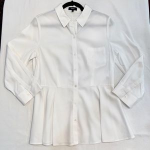 Theory White Flair Button Down - Size L